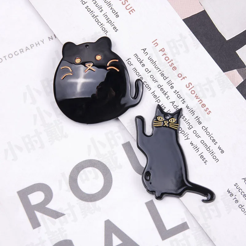 

10 шт. акриловые подвески в виде милого черного кота для самостоятельного изготовления ожерелья ювелирные аксессуары