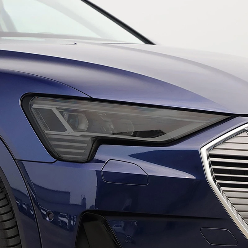 

2 Pcs Car Headlight Protective Film Restoration Transparent Black TPU Sticker For Audi etron 55 Quattro 2019 2020 Accessories