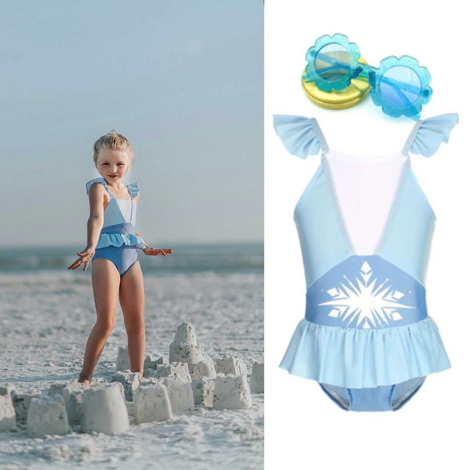 Купальник для девочек Disney Белоснежка Эльза Анна бикини купальный костюм пляжная