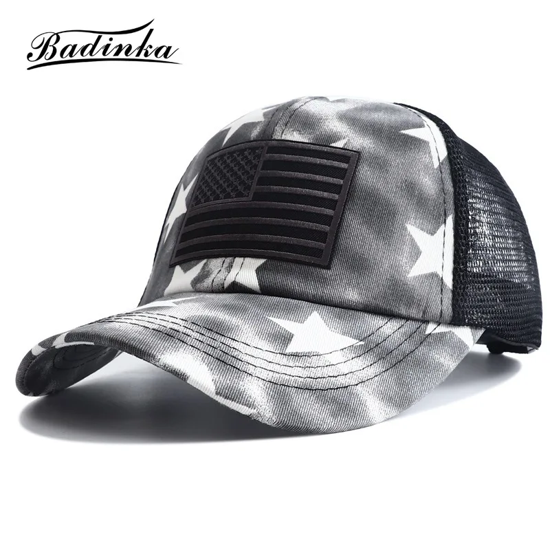 

Новинка 2022, вышивка флагом США, грязная булочка, крест-накрест, высокая шапка с отверстием для хвоста для женщин, Snapback, летняя дышащая сетчат...