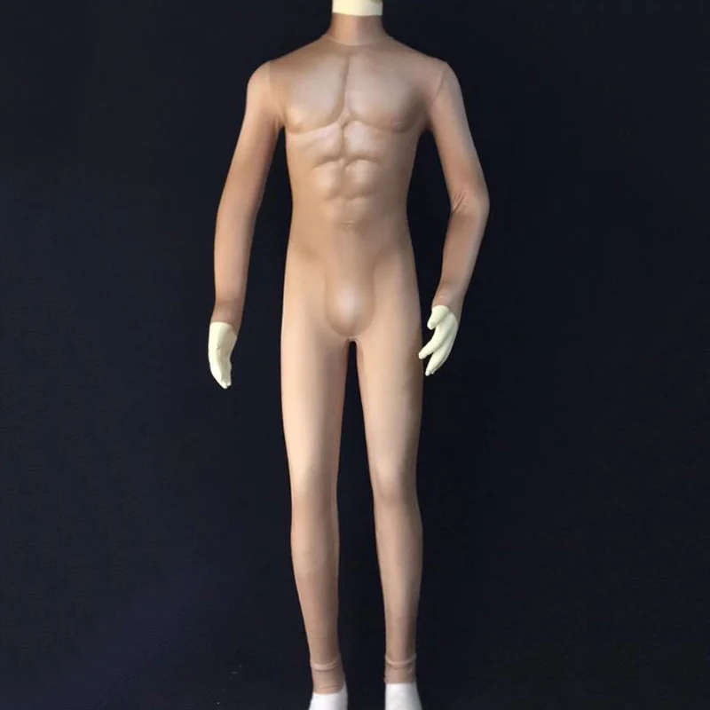 Мужской сценический наряд для ночного клуба певец DjDs телесный цвет комбинезон с