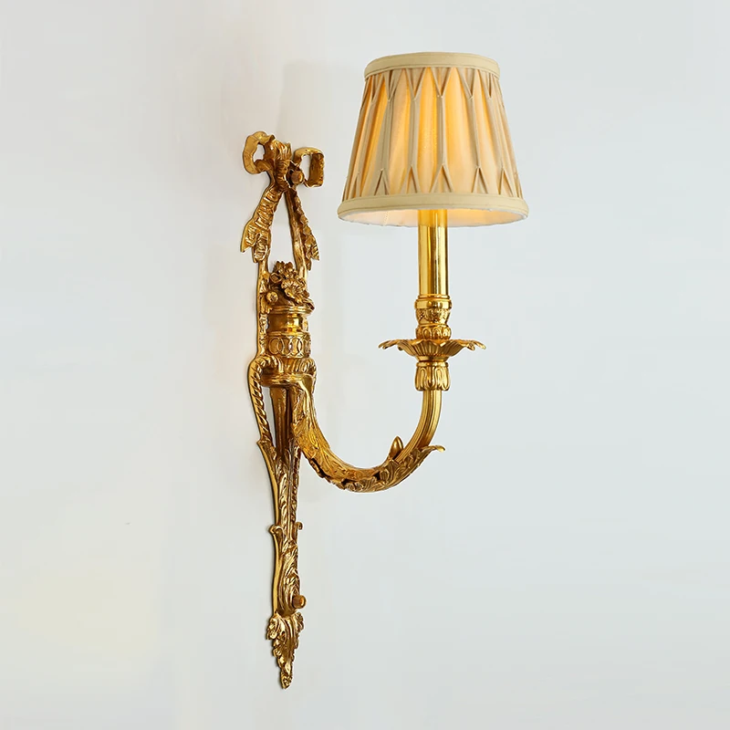 Французский полностью латунный настенный светильник европейская роскошная
