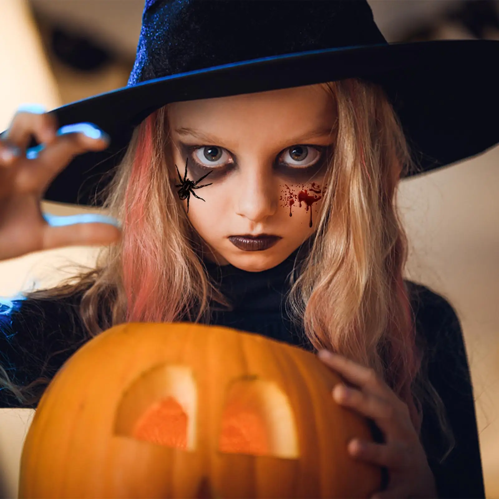 

Временные тату-наклейки на Хэллоуин, водостойкие наклейки для боди-арта, страшные шрамы, тыквы, призраки, одноразовые временные татуировки, ...