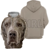 animals dogs weimaraner happy 3d printed hoodies unisex pullovers funny dog hoodie casual street tracksuit