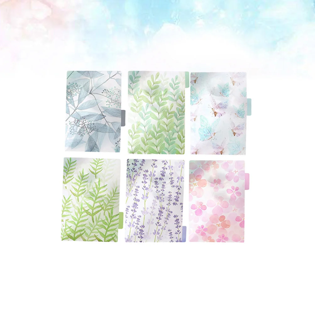 

6pcs A5 Notebook Binders Dividers Set 6 Holes Ring Colored Transparent Divider Index Page Tab Cards PP Colorful For