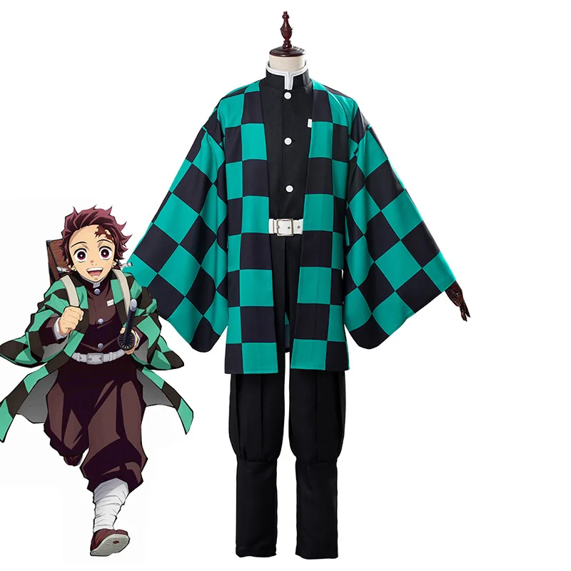 

Kamado Tanjirou Cosplay Costume Demon Slayer Halloween Cartoon Kimetsu No Yaiba Costume For Kids For Adult Gifts anime