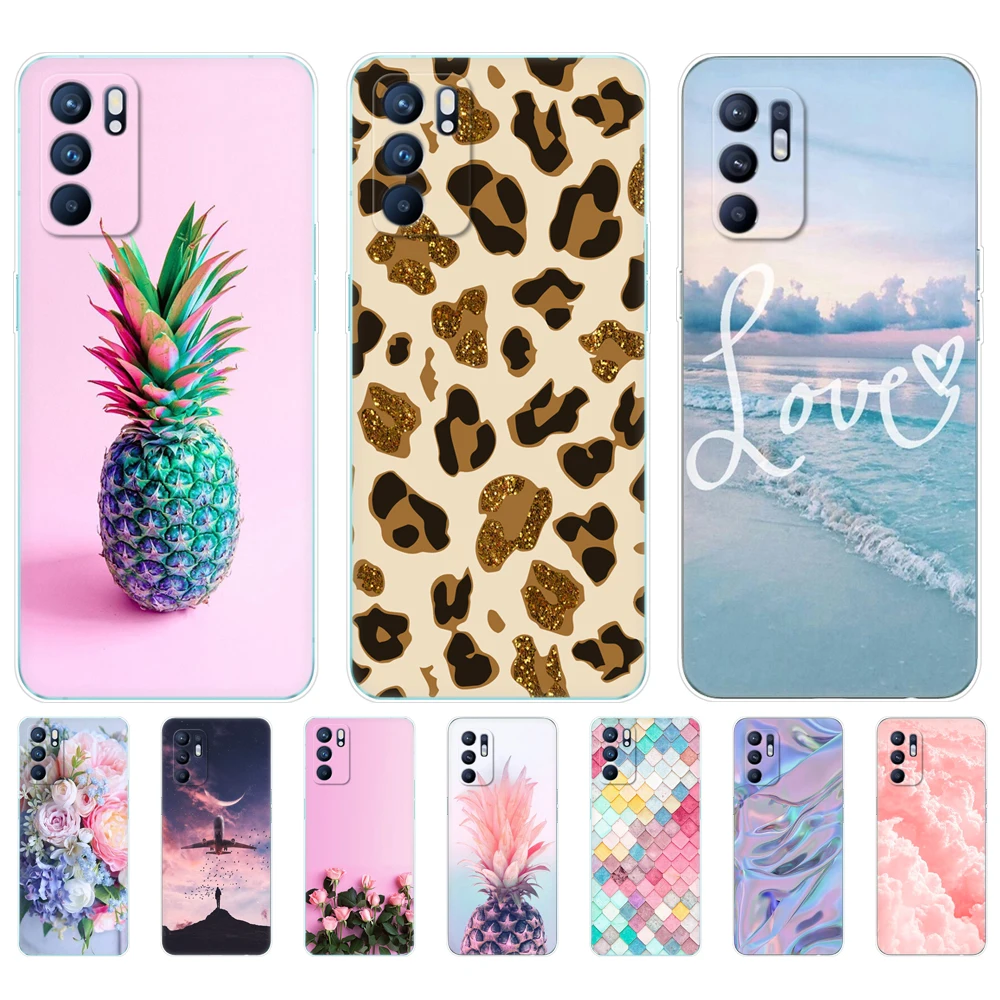 Чехол для OPPO Reno6 4G задняя крышка Oppo 5G мягкий силиконовый чехол из ТПУ Reno 6 телефона