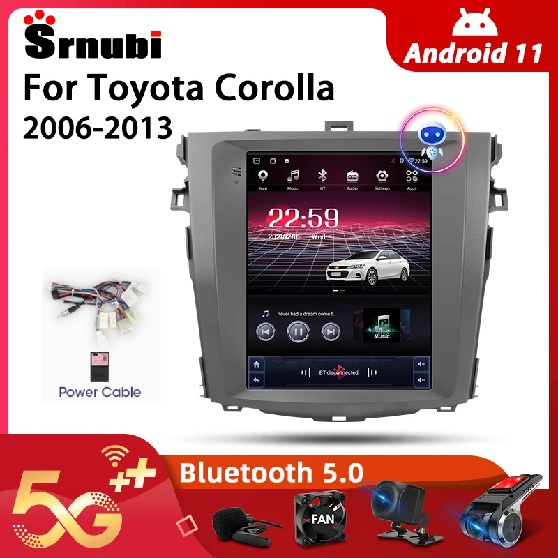 Srnubi Android 11 0 для Tesla Style автомобильное радио Toyota Corolla E140 / 150 2006-2013 мультимедийное