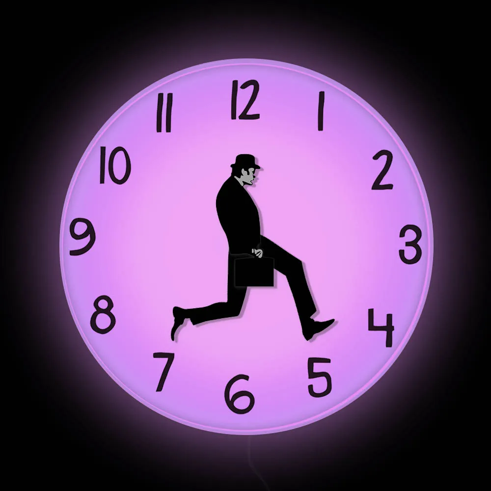 british comedy inspired ministry of silly walk wall clock comedian home decor novelty wall watch funny walking silent mute clock free global shipping