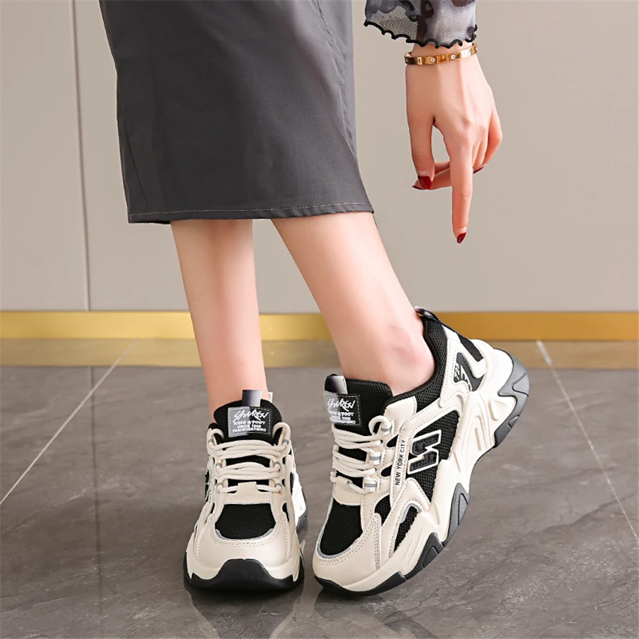 Кроссовки женские сетчатые повседневная обувь на платформе мягкая подошва для