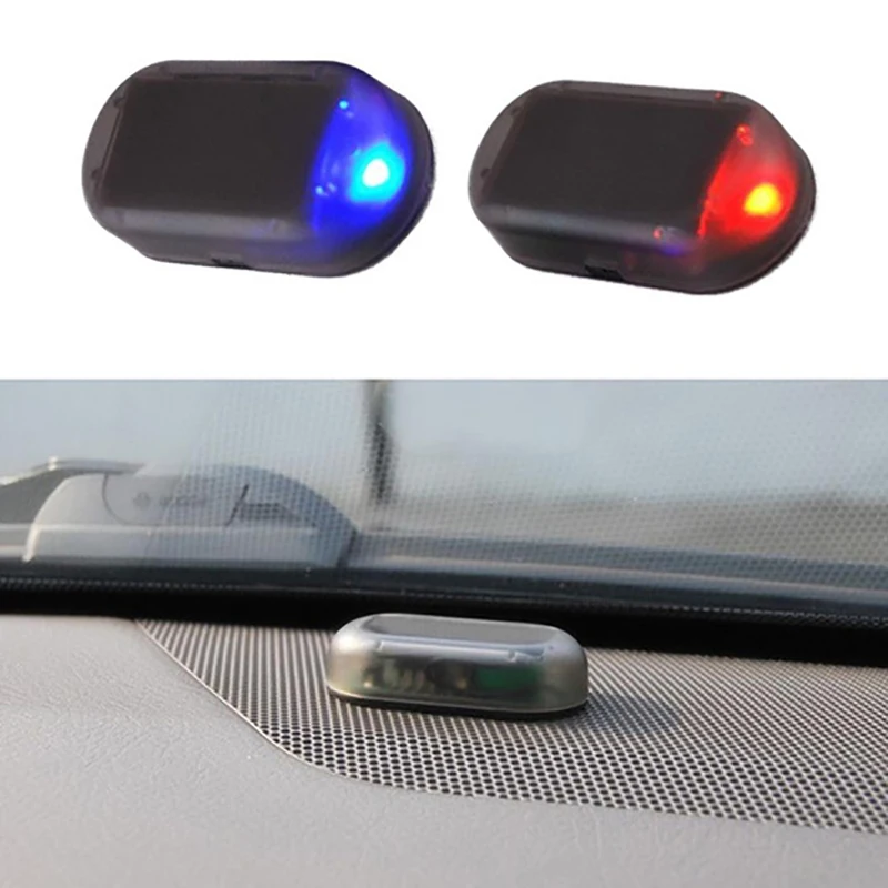 1Pcs Universal Car Led Light Security System Simulation Warning Theft Flash Blinking Solar Alarm Auto Interior Supplies - купить по