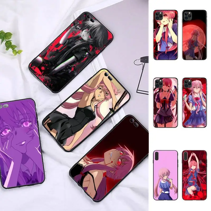 

TOPLBPCS Anime Mirai Nikki Future Diary Phone Case for iPhone 11 12 13 Mini Pro Max 8 7 6 6S Plus X 5 SE 2020 XR XS Funda Case