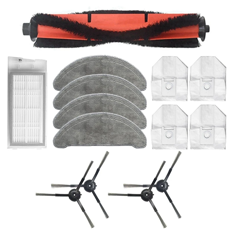 

2X For Roidmi EVE Plus Robot Vacuum Cleaner Main Brush Side Brush HEPA Filter Mop Cloth Replacement Accessories