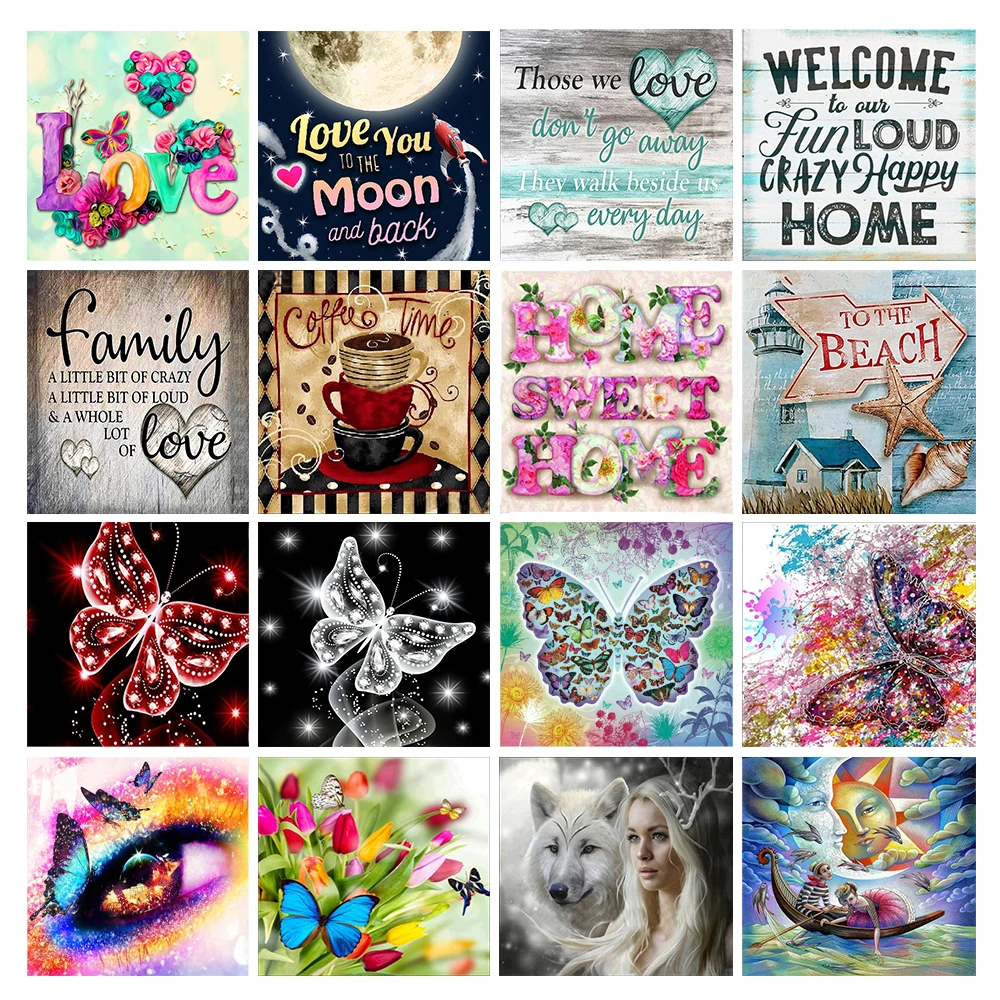 

5D «сделай сам», полная круглая Алмазная вышивка, картина, узор бабочки, Набор для вышивки крестиком, любовь, мозаика, алмазная вышивка, украш...