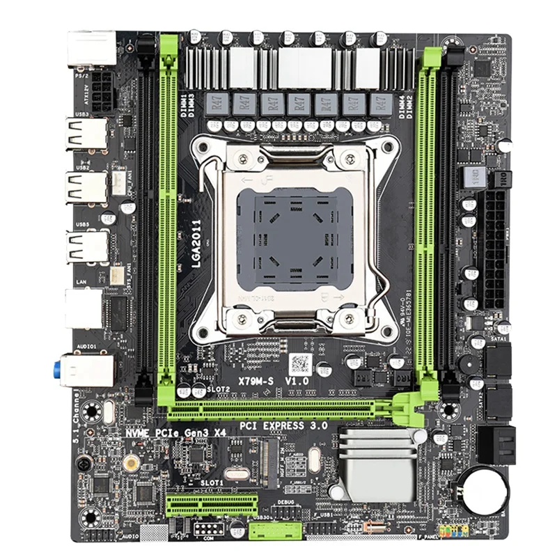 

Материнская плата X79 для чипсета LGA2011 USB2.0 2-канальная DDR3 64 Гб ОЗУ PCI-E NVME M.2 SSD поддержка памяти REG ECC и Xeon