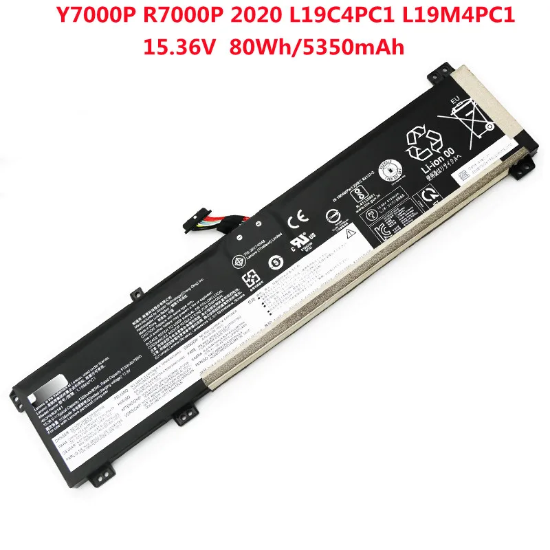

15.36V 80WH Genuine L19M4PC1 Laptop Battery For Lenovo Rescuer Y7000P R7000P 2020 L19C4PC1 Legion 5 15ARH05 15IMH05H