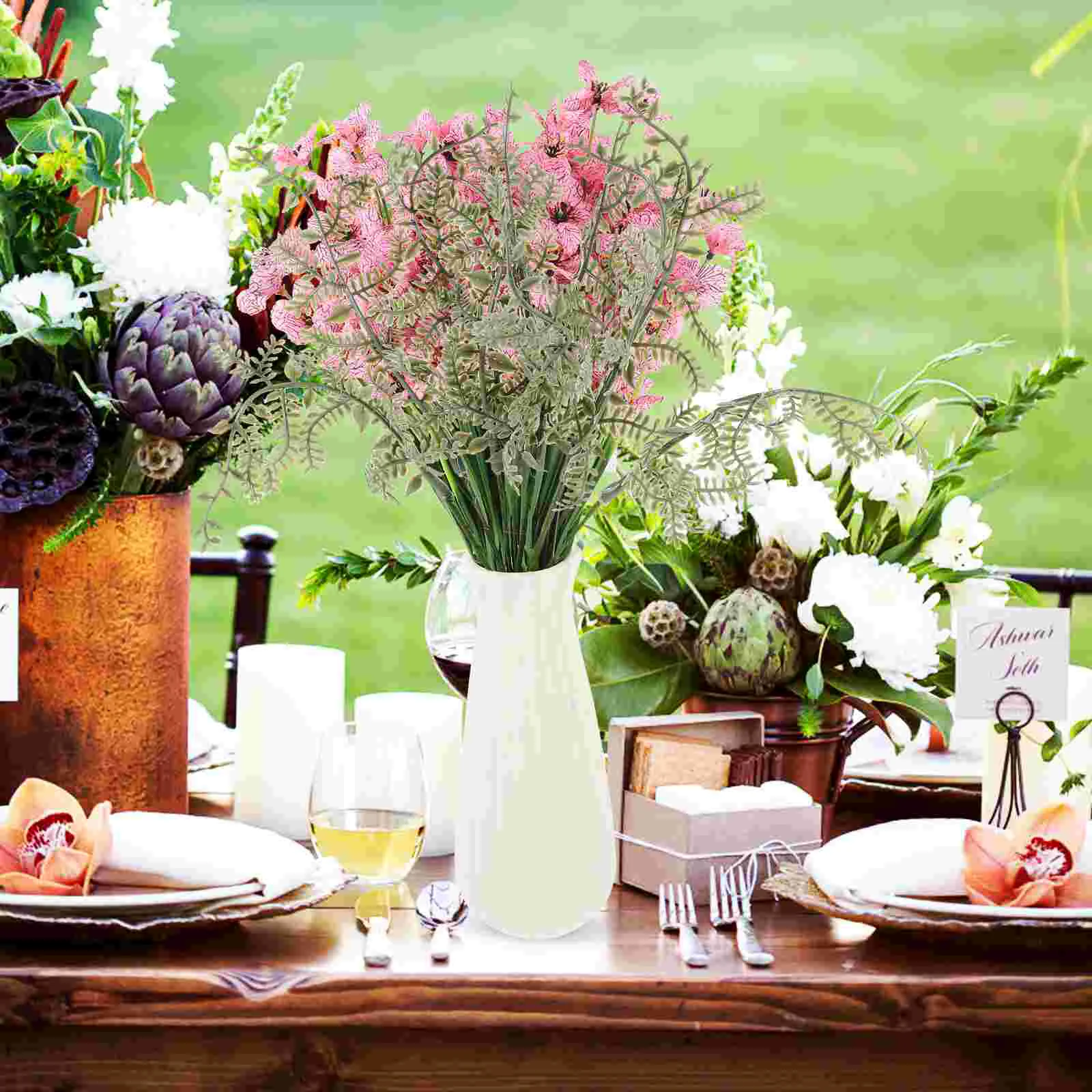 10 шт. искусственные растения украшения стебли зелени венок изготовление листьев