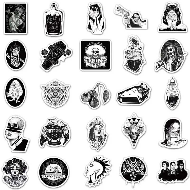 

New 100 European And American Black And White Stickers Car Interior And Exterior Stickers Motorcycle Car Styling Accessories