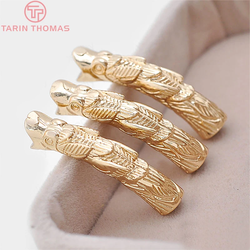 

(3429)4 шт. 35x7 мм позолоченная латунная Соединительная веревка 24 карата браслет с драконом изогнутая трубка «сделай сам» ювелирные аксессуары