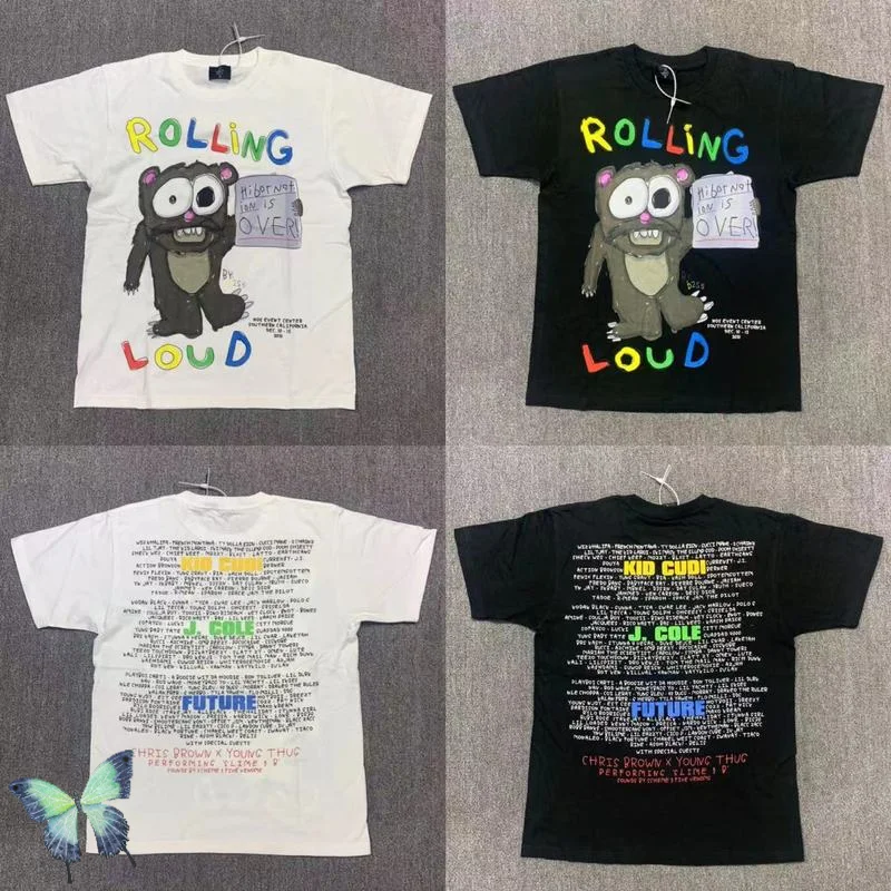 

Funny Hand Paint Cartoon Graffiti Rolling Lound Short Sleeve T-Shirt