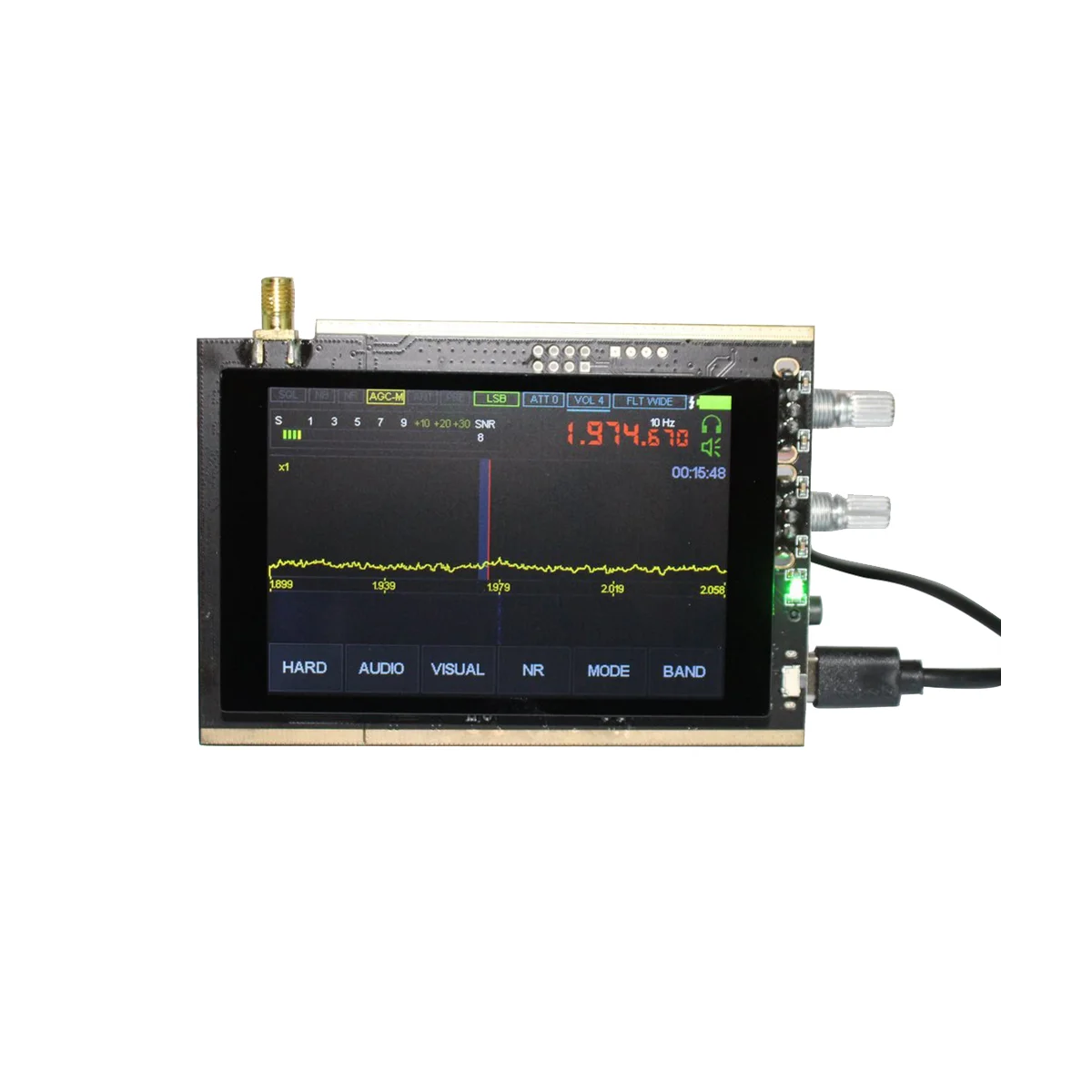 

50KHz-200MHz Malachite Receiver SDR Shortwave Defined Noise Reduction Radio Receiver with 3.5 Inch Touch Screen