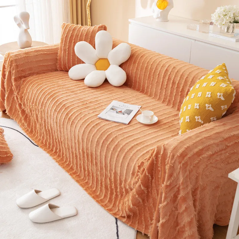 

Modern Velvet Sofa Towel Winter Warm 1/2/3/4 Seater Armchair Couch Furniture Slipcover Solid Color Sofa Throw for Pets Dogs