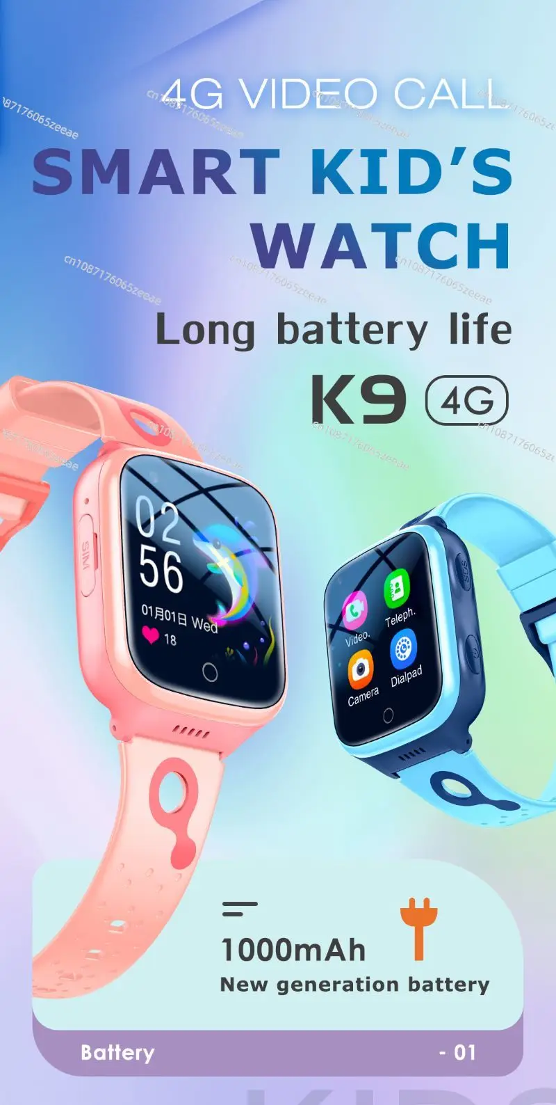Смарт-часы 4G 1000 мАч с gps и видеозвонком sim-карта Wi-Fi BT фитнес-трекер для детей Самые