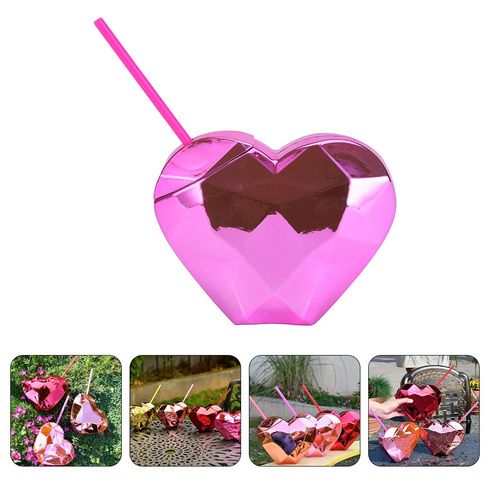 

Cup Heart Water Beverage Party Straw Shaped Reusable Bottle Flexible Straws Creative Drink Shape Mug Disco Tumbler Mugs