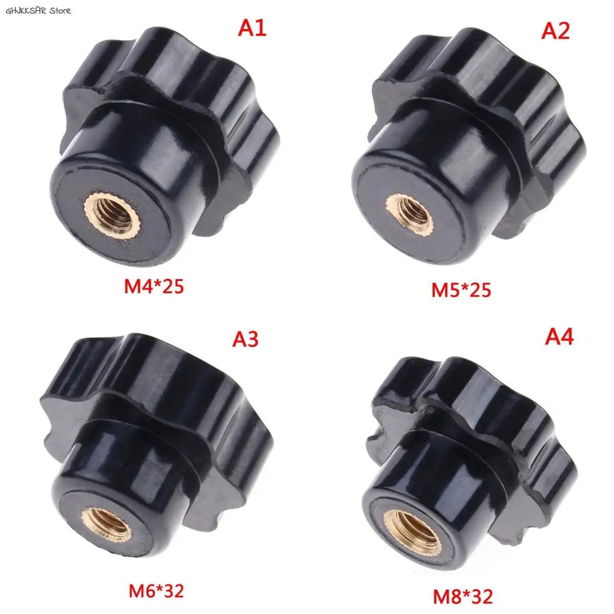 

M6/M4/M5/M8 Plastic Carbon Steel Galvanization Male Thread Star Shaped Head Clamping Nuts Knob For Industry Equipment