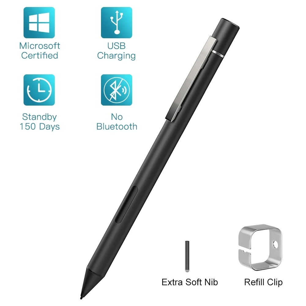 

Rechargeable Surface Pen,Stylus for Microsoft Pro X /7 2019/Pro 6/Pro 5 (2017)/Pro 4/Pro 3/ 3/Go/Book/Laptop