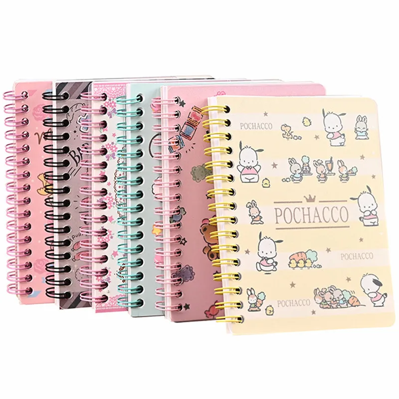 

Sanrio Cartoon Series Notebook Hello Kitty Kuromi My Melody Pochacco Girl Super Cute Stationery Color Carry Around Mini Notebook