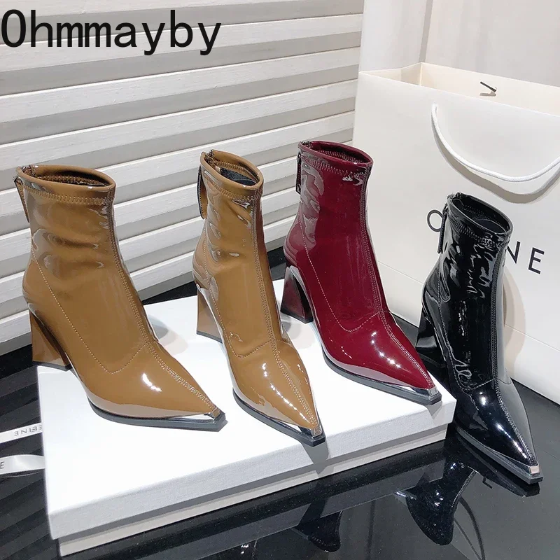 Ботильоны женские дизайнерские на высоком каблуке