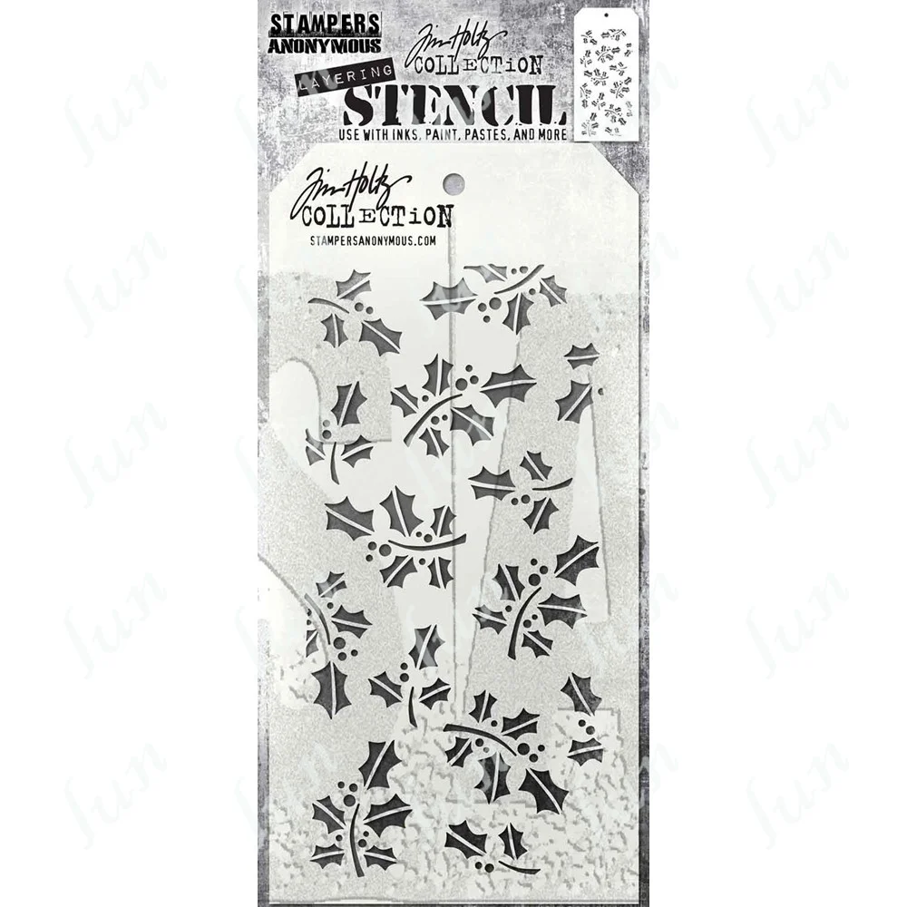 

Hollyberry Layering Stencils Reusable Christmas Holiday Crafts Template Diy Drawing Scrapbooking Coloring Folders Molds