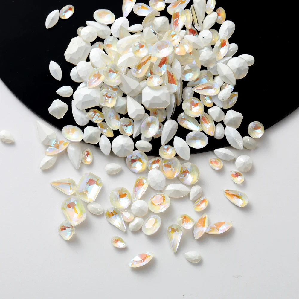 Круглые стеклянные стразы в форме капли 20 шт. подвески для ногтей драгоценные