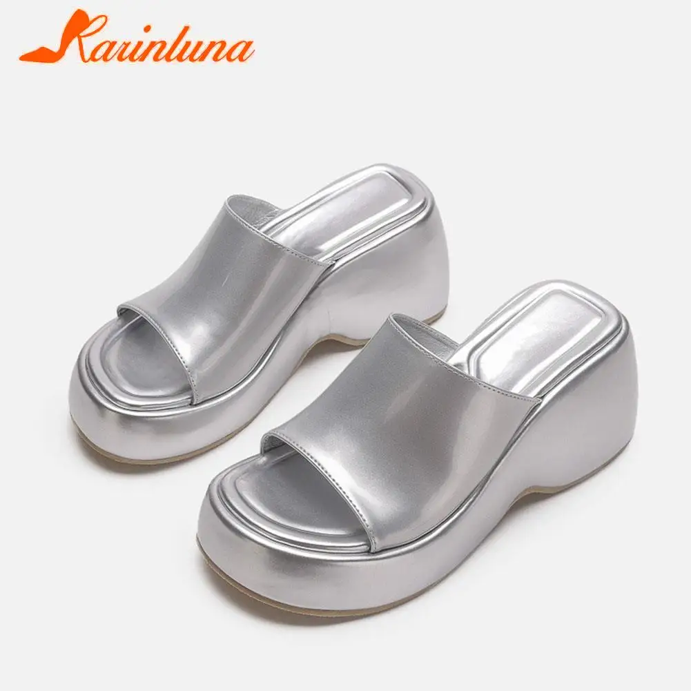 New Fashion Brand Women's Slippers 2023 Wedge High Heeled Sandals European Style Simply Casual Comfy Walking Slippers summer