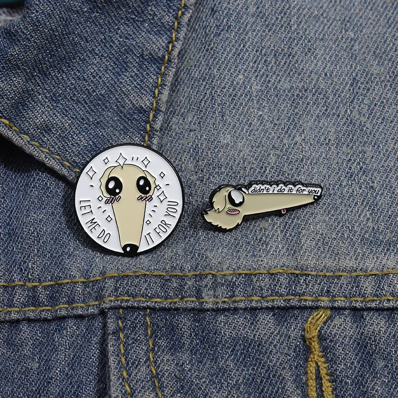 Эмалированные булавки с длинным носом и собакой на заказ позвольте мне сделать