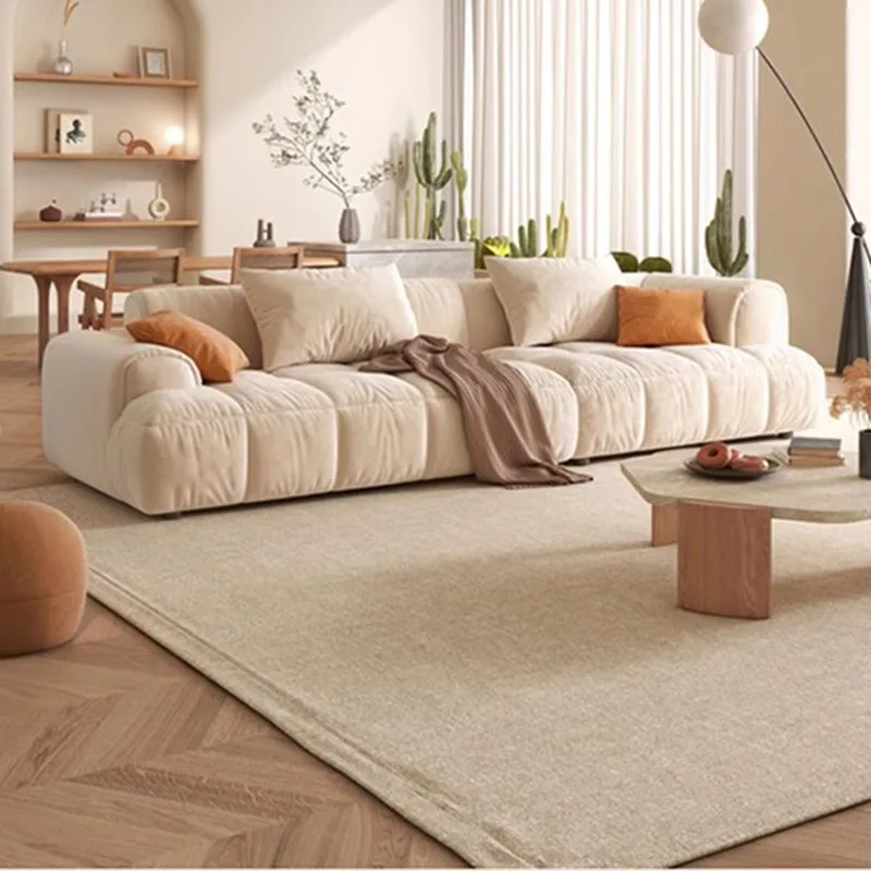 Кремово-белые диваны для гостиной столики макияжа мягкий бархатный пол