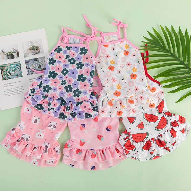 

Dog Dress Fashion Printed Sling Skirt For Puppy Cute Sweet Pet Clothes Summer Chihuahua Cat Sling Skirt Cute Pet Clothing