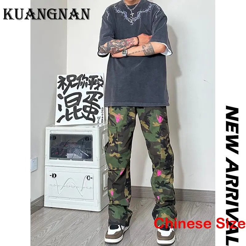 

KUANGNAN Camouflage Tactical Pants for Men Military Clothing Work Wear Men's Overalls Overpants Mens Trousers Sale 3XL 2023