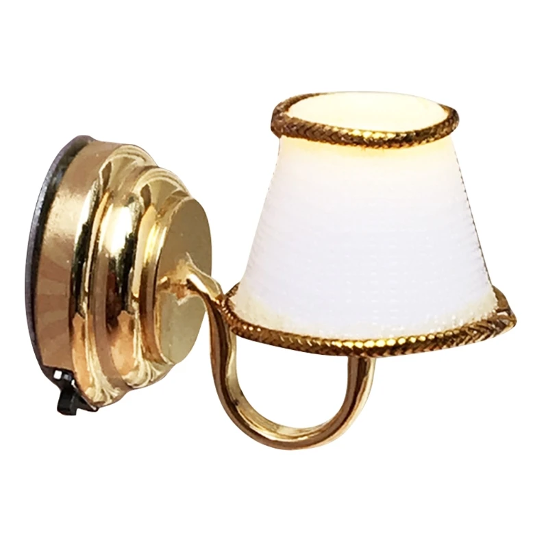 

Настенная мини-лампа в масштабе 1:12 со светодиодсветильник кой, модель кукольного домика, мебель, Миниатюрные аксессуары, украшение для куко...