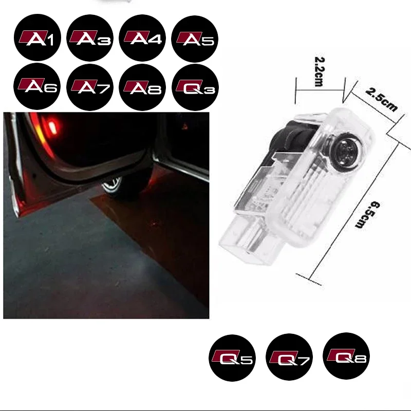 

2 шт. для AI A3 A4 A5 A6 A7 A8 Q3 Q5 Q7 Q8 TT R8 автомобильные аксессуары Светодиодные Автомобильные дверные светильники с логотипом лазерный проектор ламс...