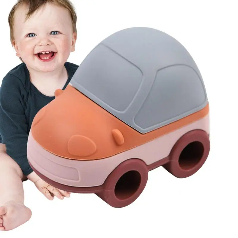 

Silicone Stacking Toy Silicone Stacking Car Silicone Educational Blocks Toys With Bathtub Toys For Boys & Girls Montessori Toys