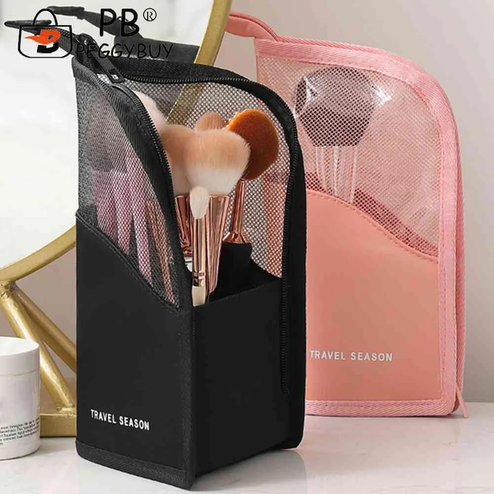 

1Pcs Multi-functional Makeup Storage Box Zipper Cosmetics Bag Waterproof Makeup Brush Organizer Carry Case Portable for Travel