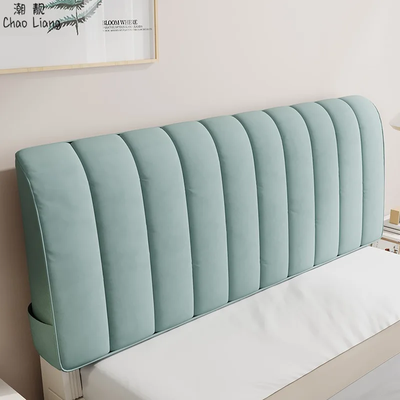 

All Inclusive Bed Head Protection Headboard Cover Soft Quilted Stretch Dustproof Thickened Bedside Cover with Storage Pockets