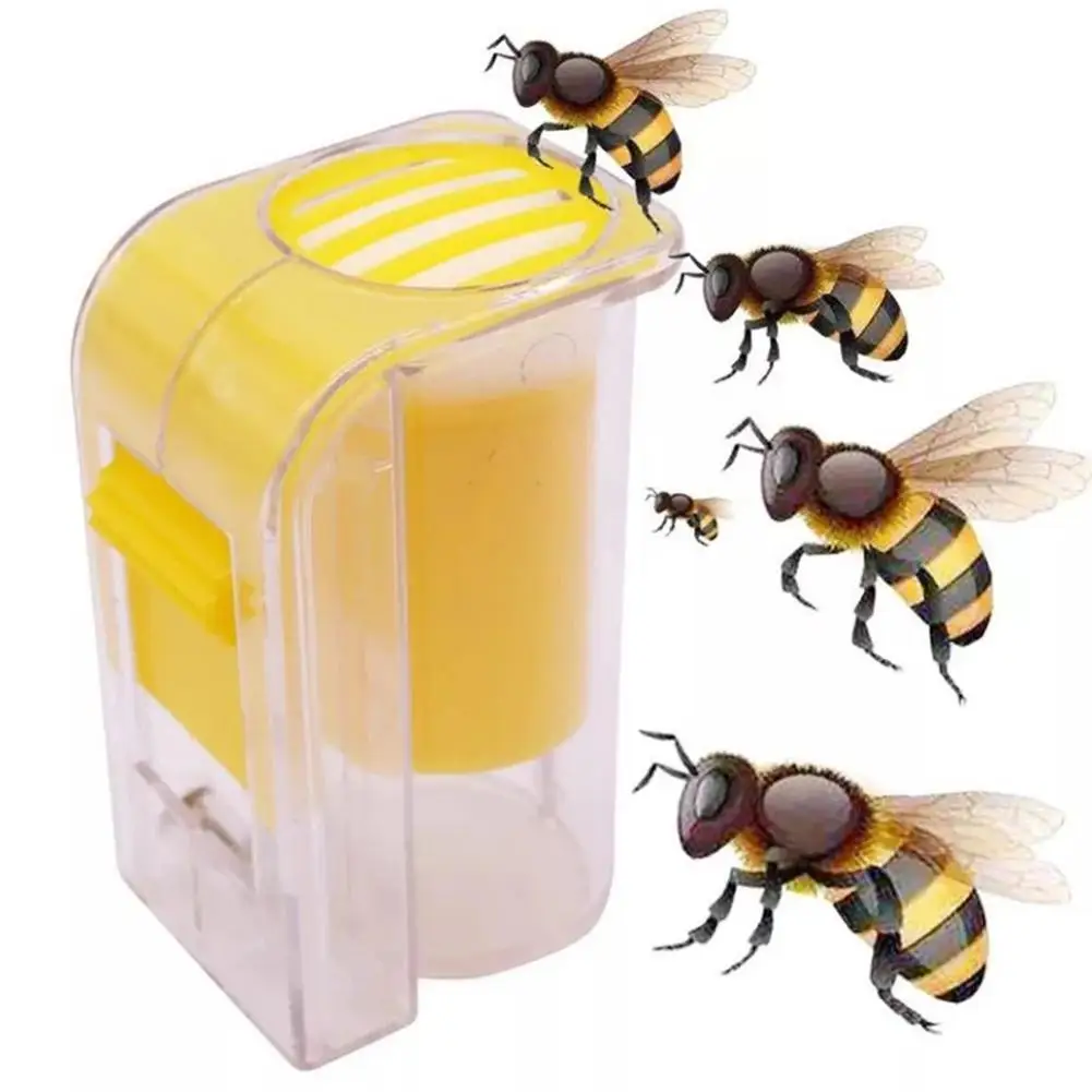 

1Pc Bee Queen Marking Catcher Plastic One Handed Marker Bottle Plunger Plush Beekeeper Tool Garden Beekeeper Queen Bee Catcher