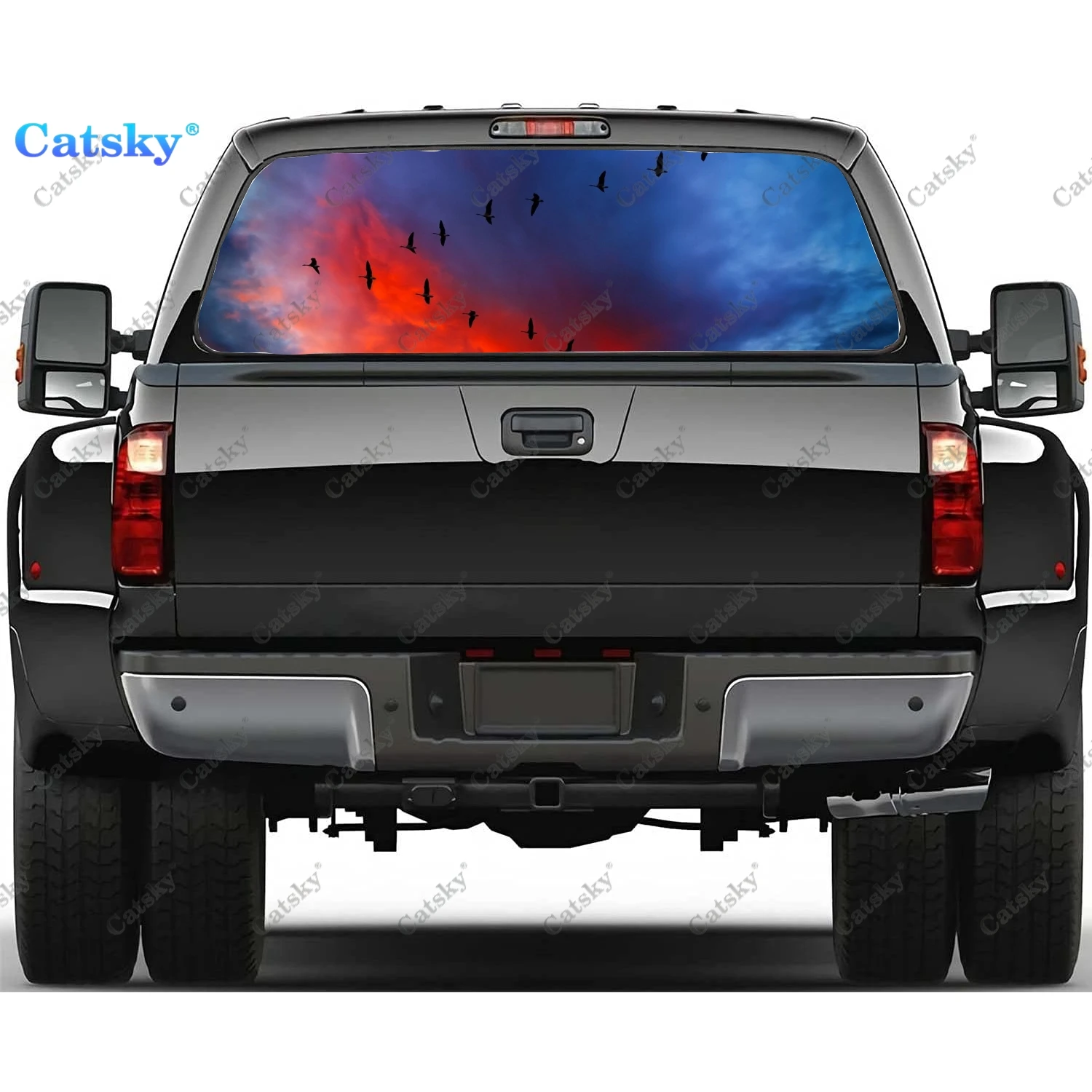 

Наклейки на заднее стекло с изображением животных и птиц, наклейка на заднее стекло грузовика, универсальный оттенок, перфорированный виниловый графический