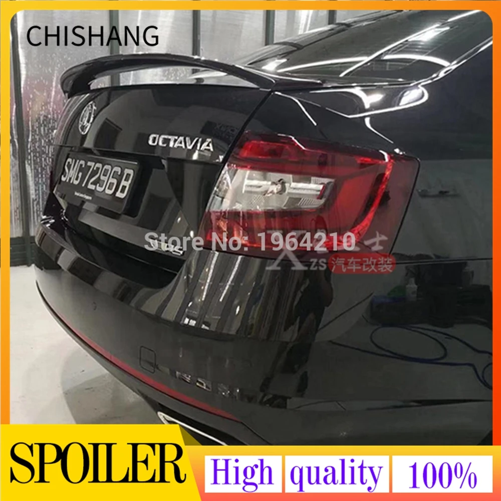 Для Volkswagen Skoda Octavia 2014-2019 FRP стекловолокно неокрашенный цвет задний спойлер
