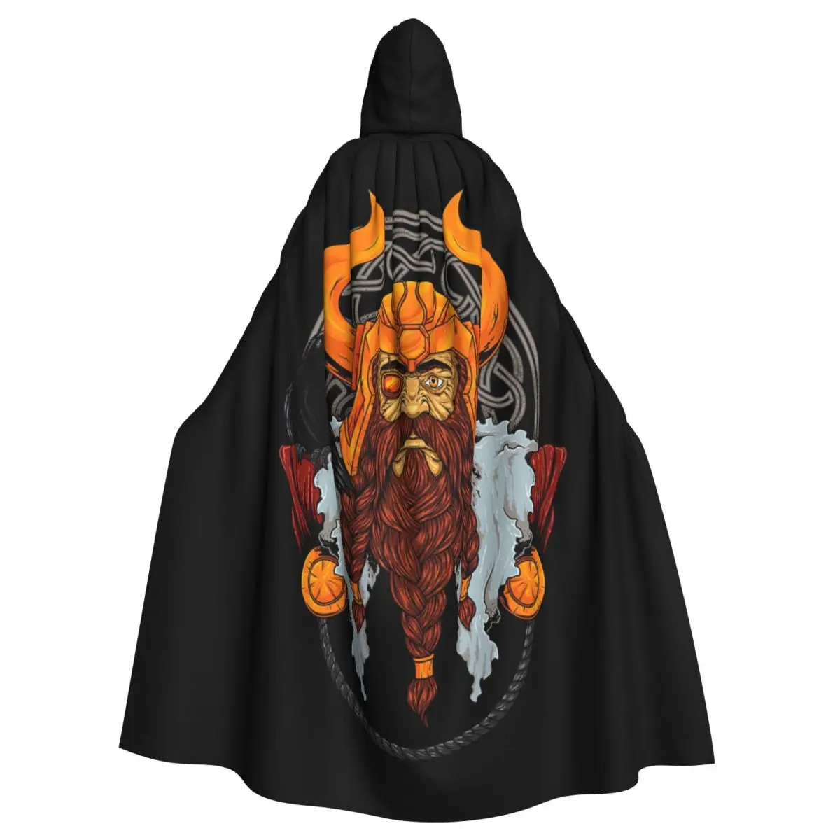

Viking God Odin Raven Warrior Valhalla Valknut Hooded Cloak Halloween Party Cosplay Woman Men Adult Long Witchcraft Robe Hood
