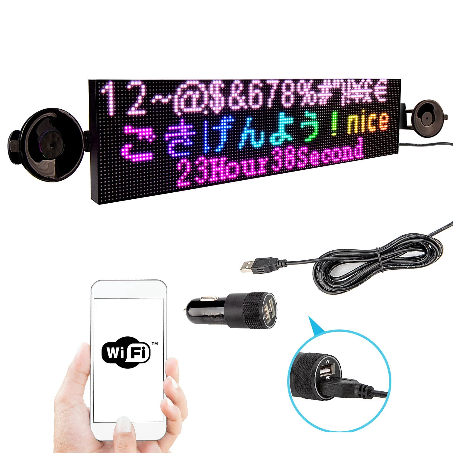 Leadleds P4 LED Sign Board Car Light WiFi Programmable RGB Full Color Scrolling Digital Message Led Advertising Display for Car