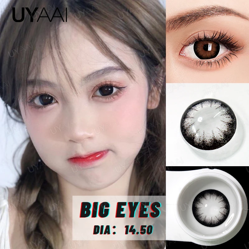

UYAAI Color Contact Lenses for Eyes Annual Colored Black Lenses 1Pair Eye Contacts Pupils Color Lens Natural Eyes Contact Lens